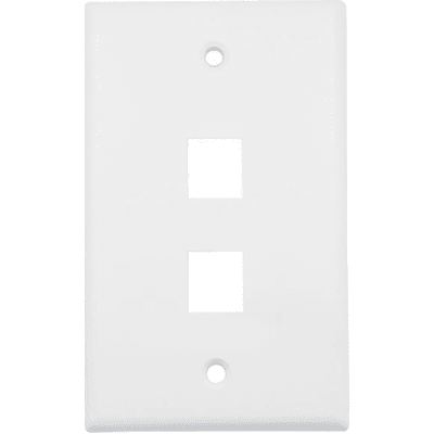 Placa de Pared (Face Plate) / 2 Puertos / Color Blanco / Caja con 20 Piezas / ABS