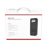 Kit de Control de Acceso TODO INCLUIDO con Lector de Huellas y Tarjetas / 3,000 Huellas / Compatible con App Hik-Connect / Incluye Electroimán Botón de Salida y Montajes Z y L para imán (DS-K1T804)
