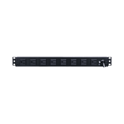 PDU Básico de Montaje en Rack, Con 10 Salidas NEMA 5-15R y Protección Contra Sobretensiones, Enchufe de Entrada NEMA 5-15P, de 19in, 1UR, 15 Amp, 120 Vca