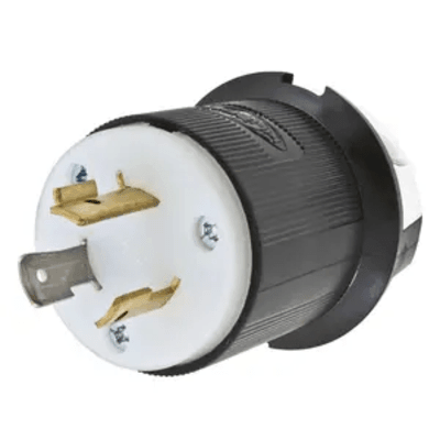 Clavija Industrial con Bloqueo de Media Vuelta / 20 A 277 V CA / 2 Polos 3 Hilos / Color Blanco y Negro / Nema L7-20P.
