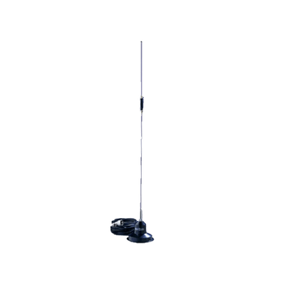 Antena móvil UHF, 430-450 MHz, 5.2 dB, montaje magnético, conector UHF Macho.