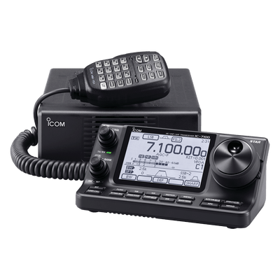 Radio móvil multimodo tribanda HF/VHF/UHF, pantalla touch screen, listo para operar en D-STAR. Incluye microfono, cable de separacion y cable de alimentacion