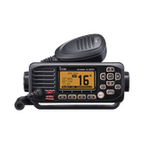 Radio móvil marino ICOM, Tx: 156.025-157.425MHz, Rx: 156.050-163.275MHz, 25W de potencia, sumergible IPX7 incluye: micrófono, cable de alimentación y accesorios
