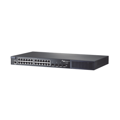 Switch PoE 802.3af/at | DirectIP Gigabit | 24 puertos RJ45 | 4 Puertos Fibra Óptica | 380W PoE