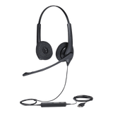 Jabra Biz 1500 Duo, auricular profesional con cancelación de ruido, ideal para contact center con conexión USB (1559-0159)