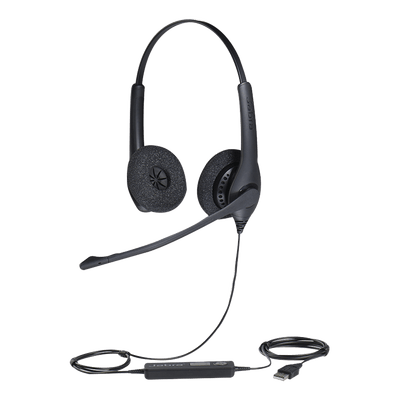 Jabra Biz 1500 Duo, auricular profesional con cancelación de ruido, ideal para contact center con conexión USB (1559-0159)