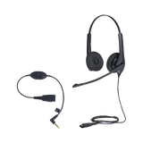 KIT, Diadema con cancelación de ruido, con accesorio para conexiones 3.5mm Incluye modelos BIZ-1500-DUO-QD y MOBILE-QD-35MM-Sï»¿