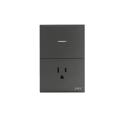 Placa con Interruptor Sencillo y 1 Toma Corriente 10 -15 A 127 V 60 Hz.