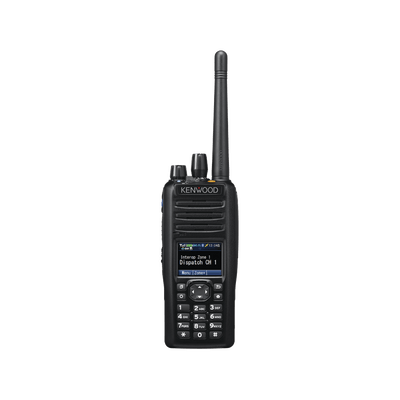 Radio portátil UHF 700/800 MHz, DTMF, Digital NXDN-P25-DMR-Analógico, 3 W, Bluetooth, GPS, MicroSD, 1024 Canales, Incluye Batería, cargador, antena, y clip
