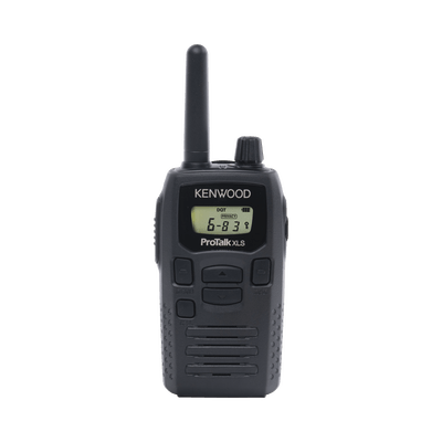 450-470 MHz, 16 canales, 1.5 Watts, VOX, Scaner, Incluye antena, batería, cargador y clip.