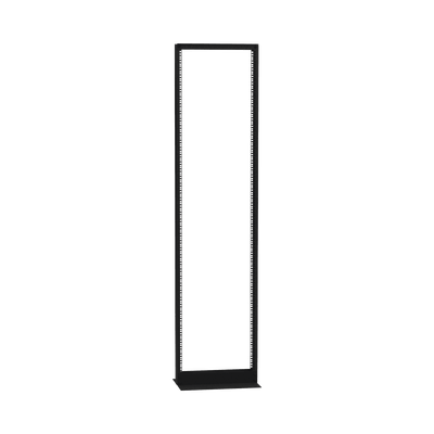 Rack de 2 Postes (Doble Perforación), Estándar 19", 45 Unidades, Fabricado en Acero, Base "L" para Anclar a Piso.