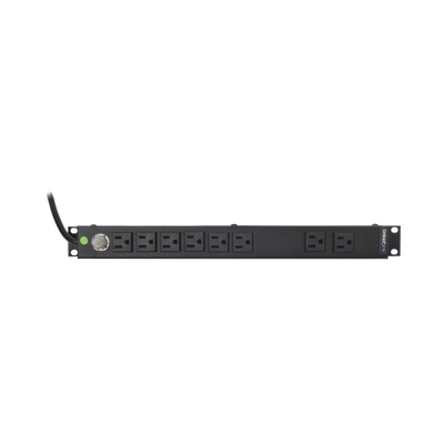 Multicontacto Horizontal (PDU) de 8 Contactos (NEMA 5-15R) Rack 19" 1UR. Voltaje Entrada/Salida: 120Vca/15A