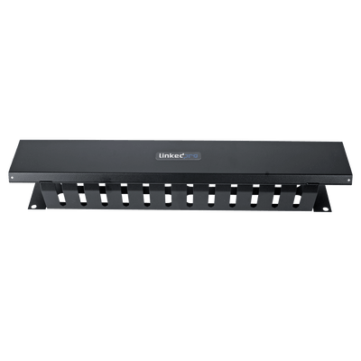 Organizador de Cables Horizontal de 2U para Rack de 19" con Cubierta Metálica