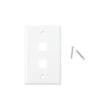 Placa de pared de 2 puertos, Keystone, Color Blanco