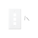 Placa de pared de 3 puertos, Keystone, Color Blanco