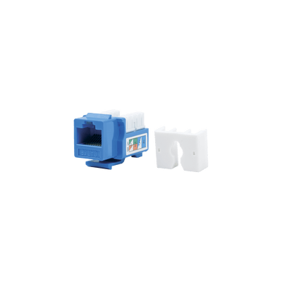 Módulo Jack Keystone Cat5e con terminación 110 (Punchdown) para faceplate - Color Azul