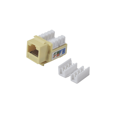 Módulo Jack Keystone Cat5e con terminación 110 (Punchdown) para faceplate - Color Amarillo