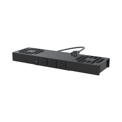 Kit de 2 Ventiladores (12 x 12 cm) con 3 Tomas de Corriente 110 Vca/50 Hz con Clavija