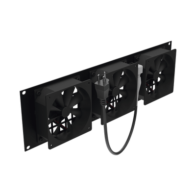 Kit de 3 Ventilador 110 Vca (12 x 12 cm) con Clavija 5-15P. Para instalación en Postes Rack