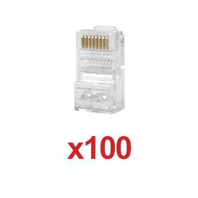 Paquete de 100 conectores RJ45 para cable UTP categoría 6