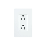 Tomacorriente receptáculo convencional 120V, 15A, color blanco.