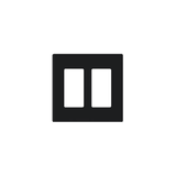 Placa de pared 2 espacio, para atenuador (dimmer), switch ó control remoto PICO inalámbrico.