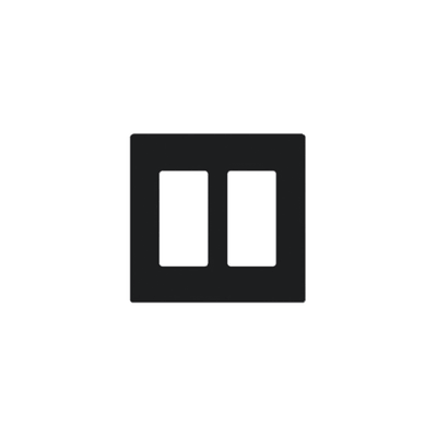 Placa de pared 2 espacio, para atenuador (dimmer), switch ó control remoto PICO inalámbrico.