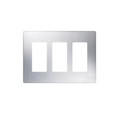 Placa de pared 3 espacio, para atenuador (dimmer), switch ó control remoto PICO inalámbrico.