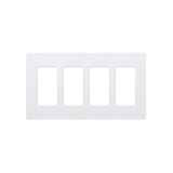 Placa de pared 4 espacios, color blanco, para atenuador (dimmer), switch ó control remoto PICO inalámbrico
