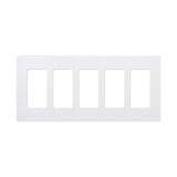 Placa de pared 5 espacios, para atenuador (dimmer), switch ó control remoto PICO inalámbrico
