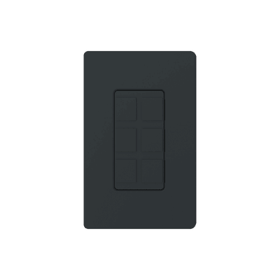 Placa de 6 puertos, color negro night.