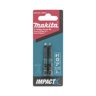 Punta phillips # 1 de 2” (51mm) impact-x punta ph1, blister con 2 piezas.