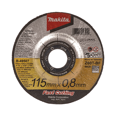 Disco 4 1/2"/ Inox y Acero / Corte Rápido