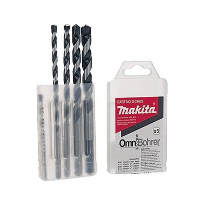 Juego de 5 Pzas. de Broca para Concreto con Punta de Carburo (3/16", 1/4", 5/16", 3/8" y 1/2")