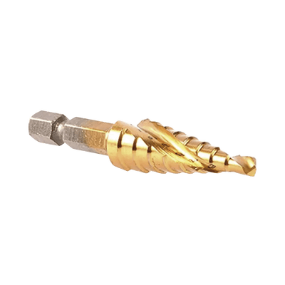 Broca escalonada espiral de hss-ti 4-12 mm zanco de 1/4" hexagonal.