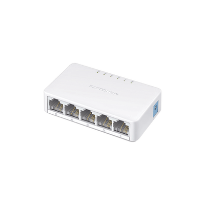 Switch NO Administrable / Para escritorio / 5 puertos 10/100 Mbps / Diseño Compacto / Plug and Play