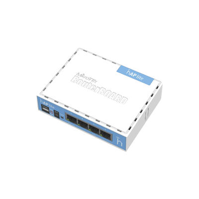 (hAP Lite) 4 Puertos Fast Ethernet y Wi-Fi 2.4 GHz 802.11 b/g/n