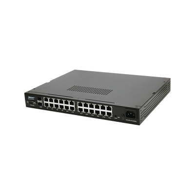 Switch WISP PoE Administrable de 26 puertos (24 PoE Gigabit + 2 SFP) 400W, entrada de 110/220 Vca