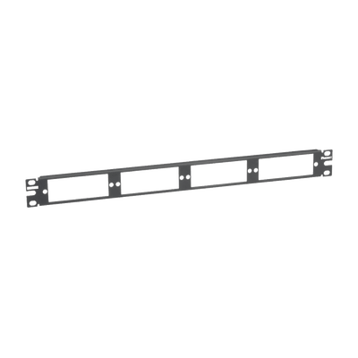 Patch Panel de Fibra Óptica, Para 4 Placas Acopladoras FAP o FMP, Color Negro, 1UR