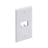 Placa de Pared Vertical Clásica, Salida Para 2 Puertos Mini-Com, Color Blanco