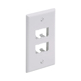 Placa de Pared Vertical Clásica, Salida Para 4 Puertos Mini-Com, Color Blanco