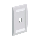 Placa de Pared Vertical Ejecutiva, Salida Para 1 Puerto Mini-Com, Con Espacios Para Etiquetas, Color Blanco