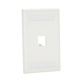 Placa de Pared Vertical Clásica, Salida Para 1 Puerto Mini-Com, Con Espacios Para Etiquetas, Color Blanco