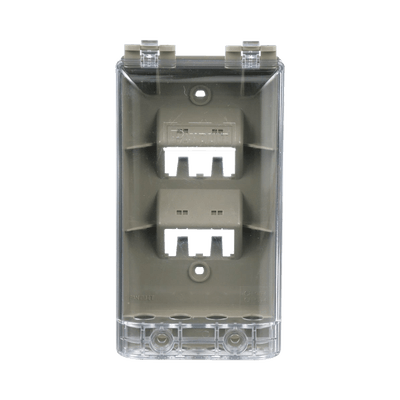 Placa de Pared Vertical, Resistente al Agua con Protección IP56, Acepta 4 Módulos Mini-Com, Color Gris