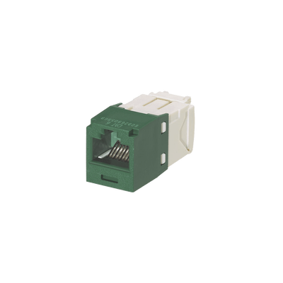 Conector Jack RJ45 Estilo TG, Mini-Com, Categoría 6, de 8 posiciones y 8 cables, Color Verde