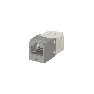 Conector Jack RJ45 Estilo TG, Mini-Com, Categoría 6, de 8 posiciones y 8 cables, Color Gris