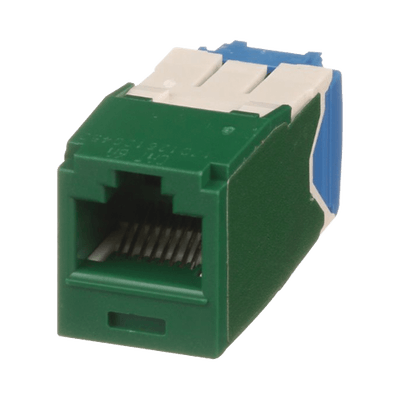 Conector Jack RJ45 Estilo TG, Mini-Com, Categoría 6A, de 8 posiciones y 8 cables, Color Verde