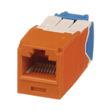 Conector Jack RJ45 Estilo TG, Mini-Com, Categoría 6A, de 8 posiciones y 8 cables, Color Naranja