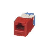 Conector Jack RJ45 Estilo TG, Mini-Com, Categoría 6A, de 8 posiciones y 8 cables, Color Rojo