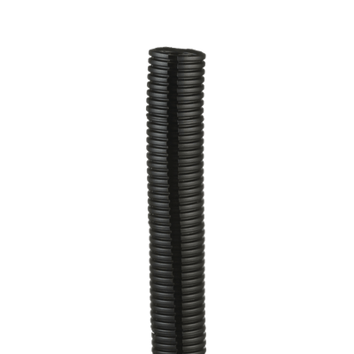 Tubo Corrugado Abierto para Protección de Cables, 1.25 in (31.8 mm) de Diámetro, 15.2 m de Largo, Color Negro